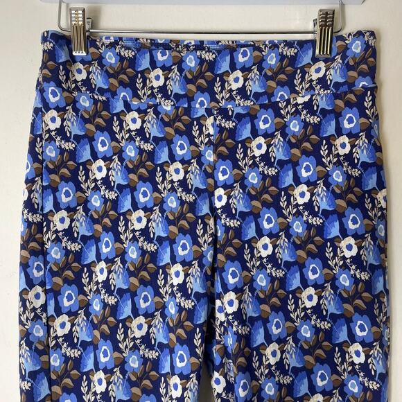 J. McLaughlin Women's Blue/Brown Printed Masie Pull-On Ankle Pant Size 4 or S - Picture 5 of 7